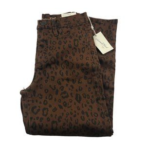 Universal Thread Vintage Straight Jeans Size 0 Leopard Print Cropped New